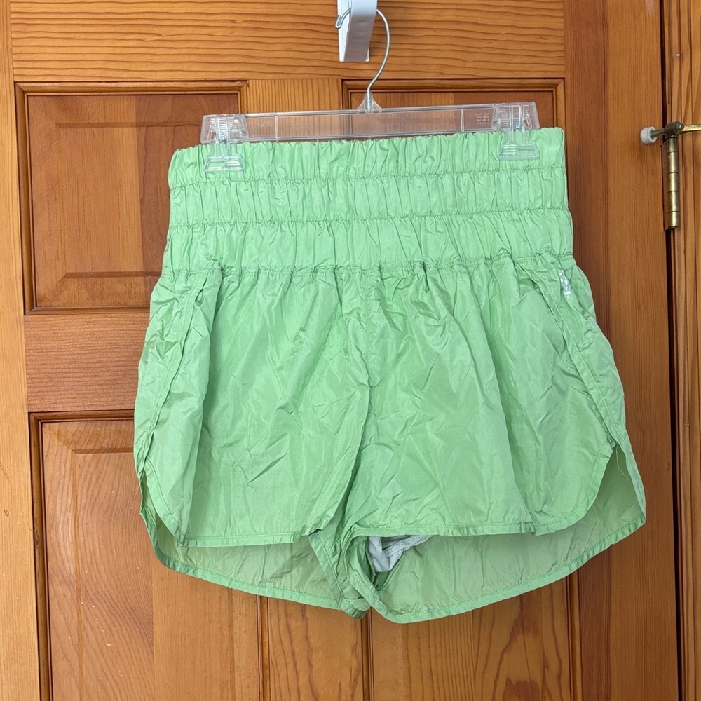 Free People FP Movement The Way Home Run Shorts in Neon Lime Green Size Large - Picture 2 of 6
